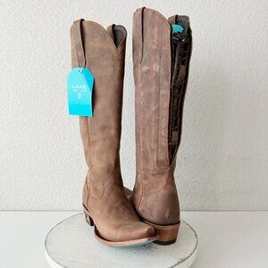 Lane Womens Olivia Jane Cowboy Boots Caramel Brown Leather Western Tall Size 6.5